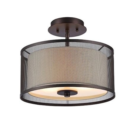 Chloe Lighting Chloe CH24033RB13-SF2 13 in. Lighting Audrey Transitional 2 Light Rubbed Bronze Semi-Flush Ceiling Fixture - Oil Rubbed Bronze CH24033RB13-SF2